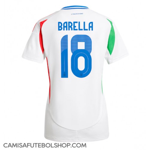 Camisa de time de futebol Itália Nicolo Barella #18 Replicas 2º Equipamento Feminina Europeu 2024 Manga Curta